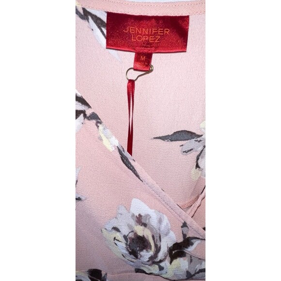 J Lo Button Wrap Dress Pink Floral Women’s Size M - Picture 3 of 6